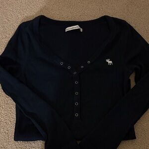 Abercrombie & Fitch Women's Navy long sleeve